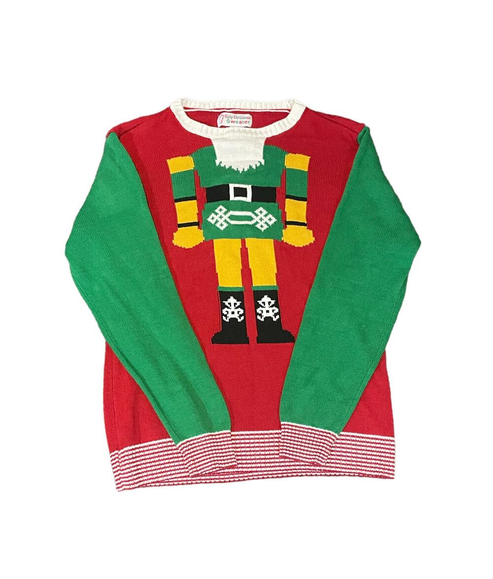 Ugly Christmas Holiday Sweater Elf Red Green size XL